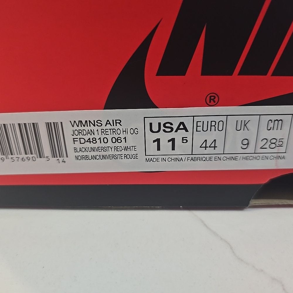 NIKE AIR JORDAN 1 RETRO HIGH OG SATIN BRED WOMENS SIZE 11.5 FD4810-061 PRE-OWNED - Picture 10 of 10
